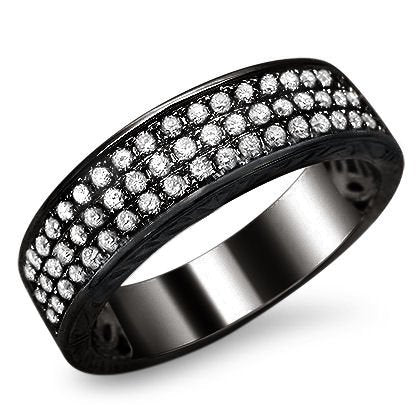 Mens Pave Set Round Diamond Wedding Band Ring - 17GG55