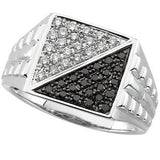 Men's Black Diamond and White Diamond Ring - 17GG57