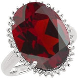 14k White Gold Mozambique Garnet and Diamond Ring - 17GG59