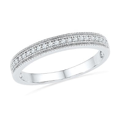 10KT White Gold Round Diamond Wedding Band - 17GG63