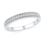 10KT White Gold Round Diamond Wedding Band - 17GG63