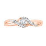10 Kt Pink Gold Round Diamond Promise Ring - 17GG65