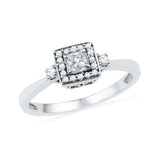 10KT White Gold Princess And Round Diamond Ring - 17GG69