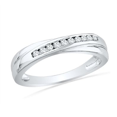 10KT White Gold Round Diamond Band - 17GG76
