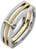 7mm Square Style 14 Karat Two-Tone Gold Wedding Band - 17GG83