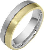 6mm Comfort Fit Two-Tone 18 Karat Gold Wedding Band - 17GG84