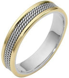 Rope Style 14 Karat Two-Tone Gold 5mm Wedding Band - 17GG95