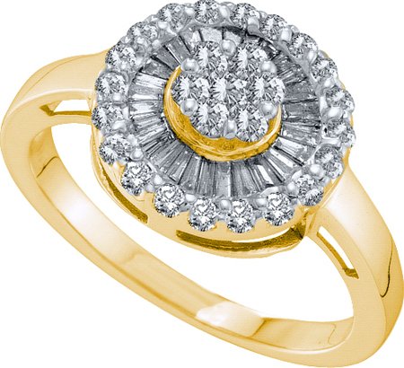 0.69ctw diamond flower ring - 18GG09