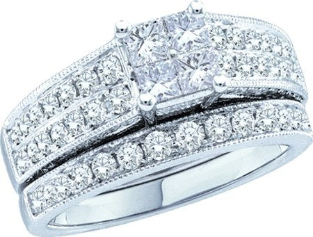 0.77ctw diamond ladies invisible bridal set - 18GG25