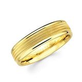 14k Yellow Gold Ladies Mens Milgrain Middle High Polish Wedding Band - 18GG27