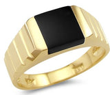 14k Yellow Gold  Square Onyx Ring Band - 18GG29