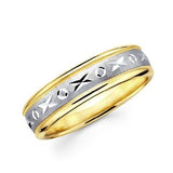 Two 2 Tone Gold Ladies Mens XOXO Wedding Band - 18GG30