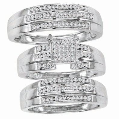 Diamond His and Hers Bridal Band Trio Set - 18GG41