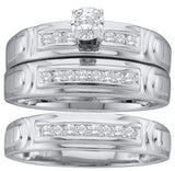 10K White Gold Round Cut White Diamond Wedding Set - 18GG42