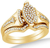 10k White OR Yellow Gold Ladies Womens Diamond Micro Pave Bridal Engagement Ring - 18GG43