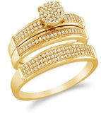 10K White Gold Diamond Mens and Ladies Couple Wedding Set - 18GG49