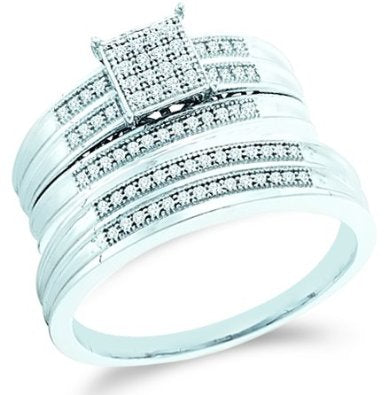 10k Yellow OR White Gold Mens and Ladies Couple Wedding Set - 18GG50