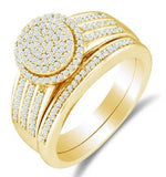 10K White Gold Diamond Halo Ladies Bridal Set - 18GG54