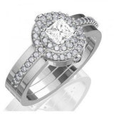 1 Carat Princess cut Diamond Trio Bridal Set - 18GG55