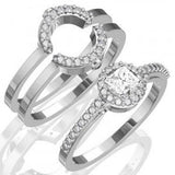 1 Carat Princess cut Diamond Trio Bridal Set - 18GG55