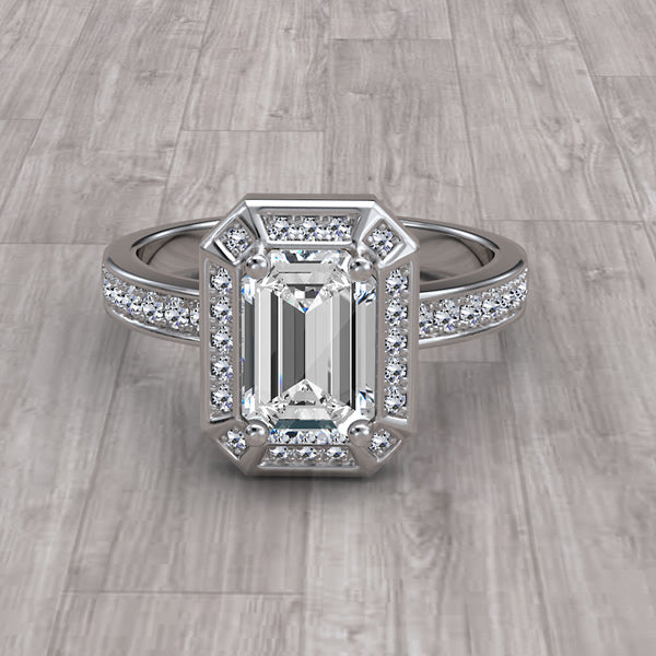 Gold Halo Engagement Ring - 18GG61
