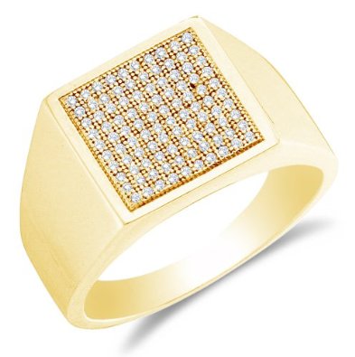 10K White Gold Diamond MENS Wedding Band - 18GG62