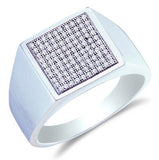 10K White Gold Diamond MENS Wedding Band - 18GG62