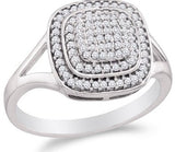 White Gold Diamond Halo Engagement Ring - 18GG65