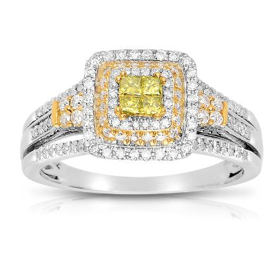1/2 Ct Round Halo Diamond Engagement Ring - 18GG67