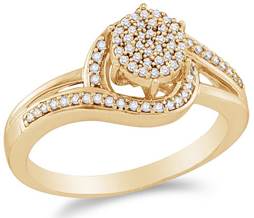 Gold Diamond Cross Over Engagement Ring - 18GG69