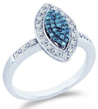 10k White Gold Marquise Shape Center Cluster Engagement Ring - 18GG72