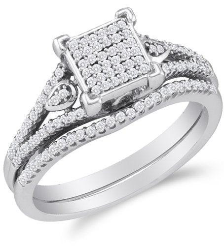 10K White Gold Diamond Ladies Bridal Set - 18GG73