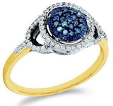 10k Yellow OR White Gold Round Shape Center Cluster Style Engagement Ring - 18GG74