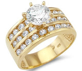 Solid 14k Yellow Gold Solitaire CZ  - 18GG75