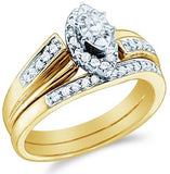 10k Yellow OR White Gold Diamond Ladies Womens Bridal Set - 18GG77