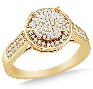 10k White OR Yellow Gold Diamond Micro Pave Ring - 18GG78