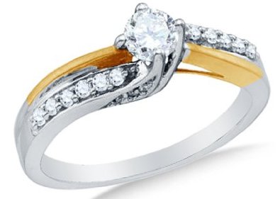 14k White OR Yellow Gold Diamond Engagement ring - 18GG81