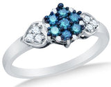 10k Yellow OR White Gold  Diamond Flower Ring - 18GG84