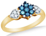 10k Yellow OR White Gold  Diamond Flower Ring - 18GG84