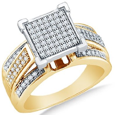 10k Yellow OR White Gold Diamond Micro Pave Ring - 18GG87