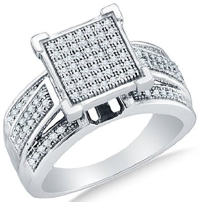 10k Yellow OR White Gold Diamond Micro Pave Ring - 18GG87