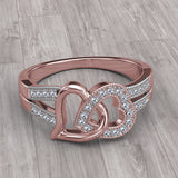Rose Gold Diamond Heart Ring - 18GG91