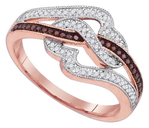 Brown & White Diamond Heart Ring - 18GG92