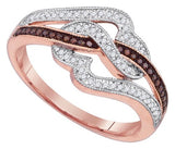 Brown & White Diamond Heart Ring - 18GG92