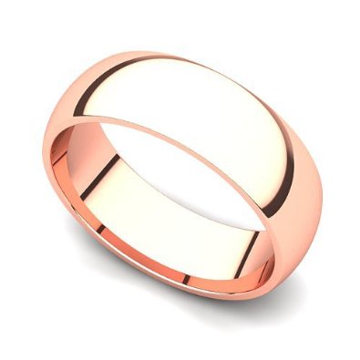 14k Rose Gold 6mm Classic Plain Band - 18GG94