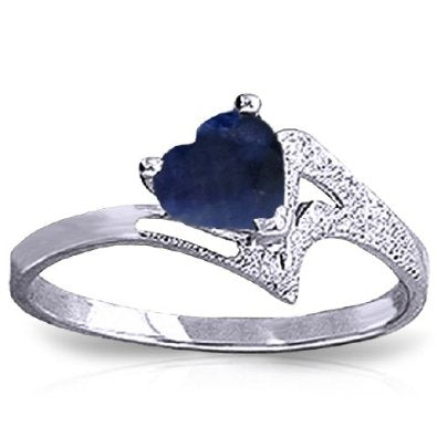 14k Gold Heart-shaped Natural Sapphire Ring - 18GG99