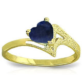 14k Gold Heart-shaped Natural Sapphire Ring - 18GG99