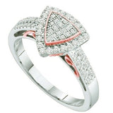 10k White & Rose Gold Brilliant White Diamond Ladies ENgagement Ring -19GG04
