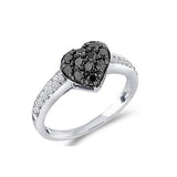 Black Diamond Heart Ring - 19GG08