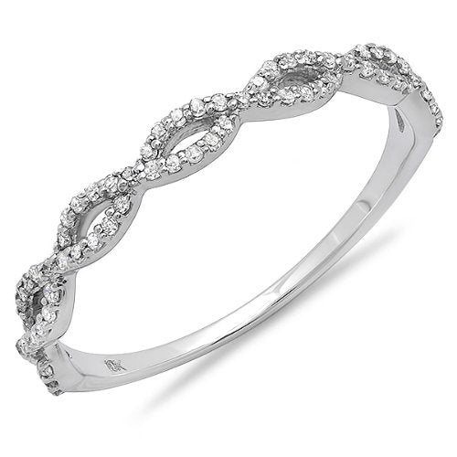 Round Diamond Ladies Swirl Anniversary Wedding Band - 19GG21